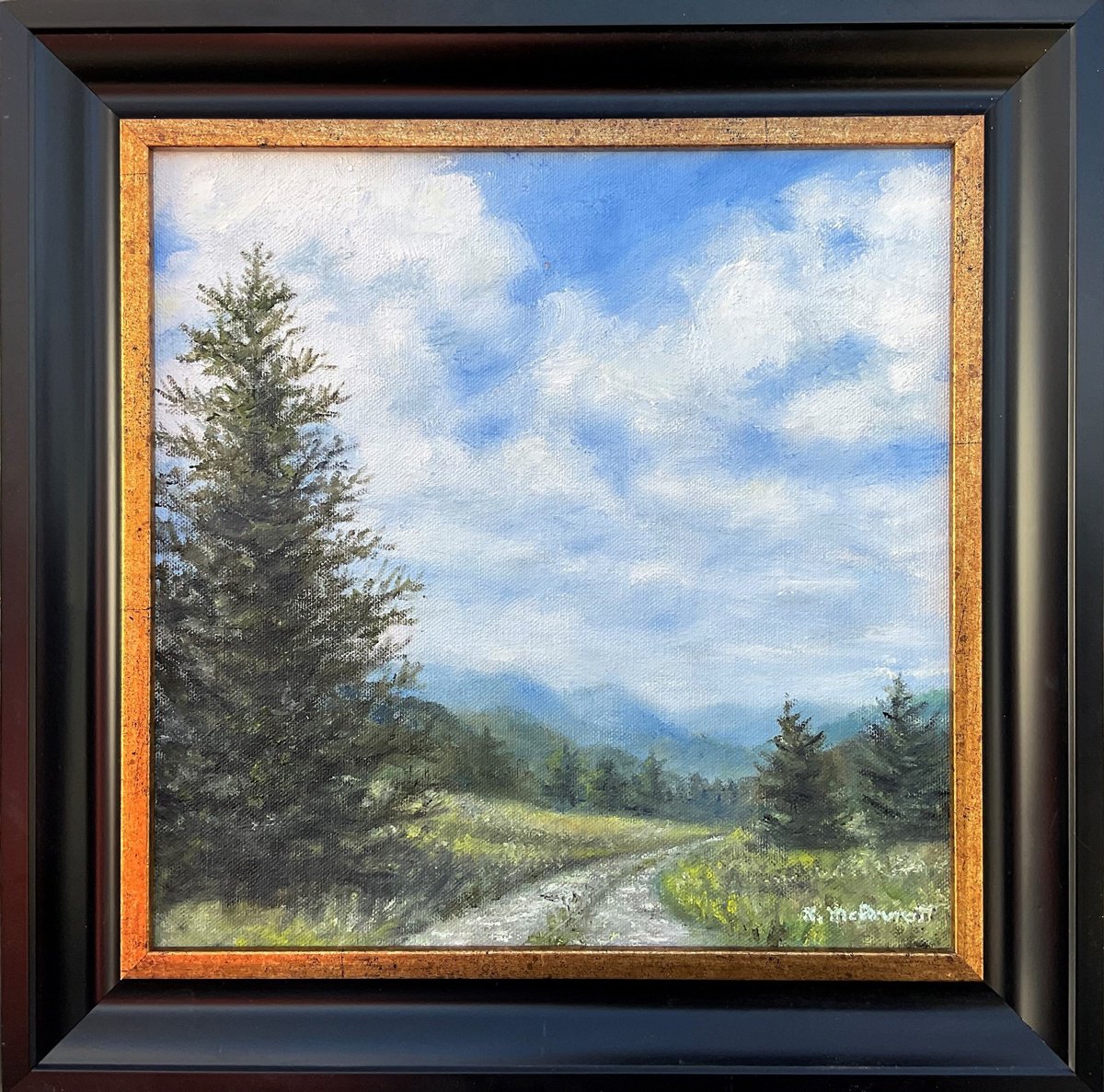 TENNESSEE HILLS - oil 11X11 inches by Kathleen McDermott