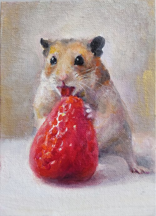 Big 🍓Strawberry And Little Hamster by HELINDA (Olga Müller)