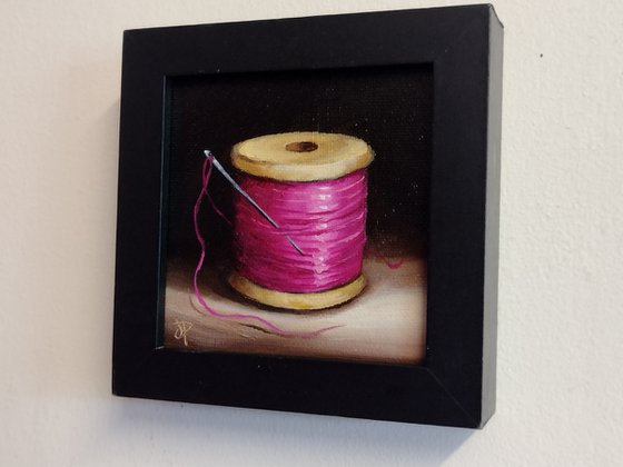 Little Pink cotton reel  still life