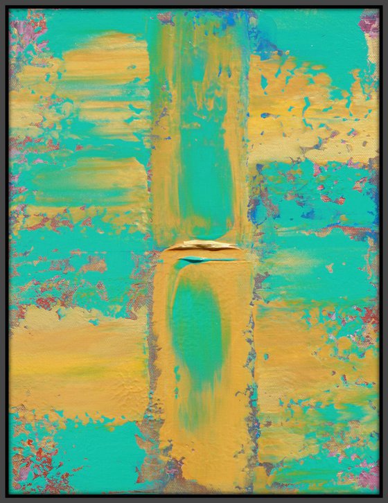 Teal Gold Abstract III