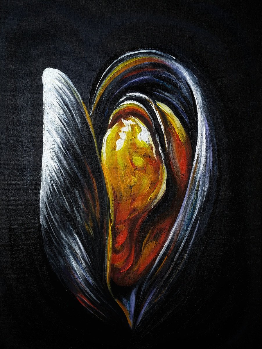 Organic Abstract Painting By Anna Shabalova, 12 X 16, Light From Darkness, Original Artwork