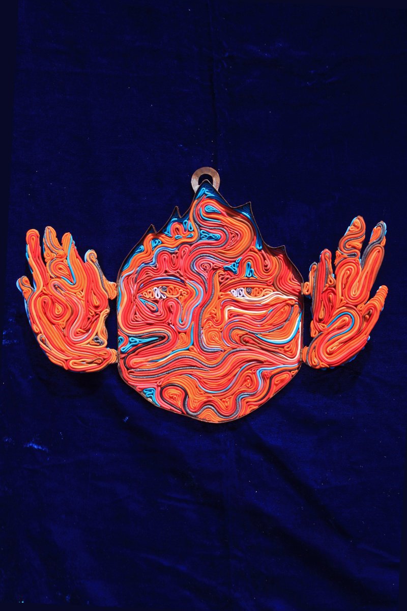 Abstract Sculpture By Tanbelia, 15 X 11", God Svarog, Original Artwork