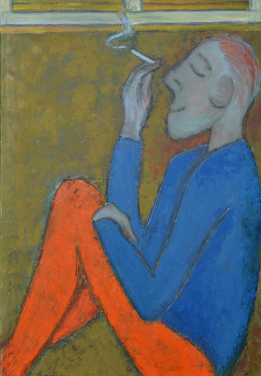 Impressionistic Portrait Oil Painting By Albina Urbanek, 20 X 29, Quarantine Dreams, Original Artwork