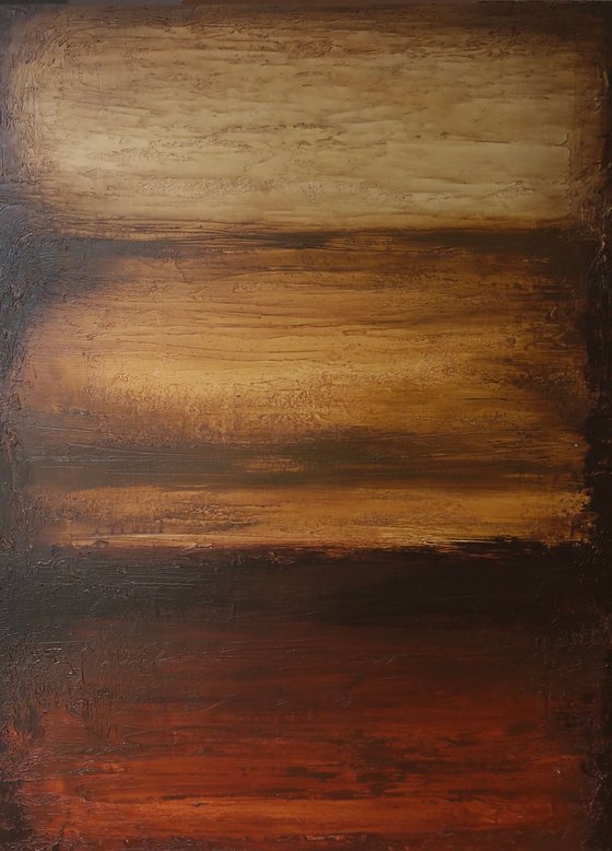 "Rust 2" Black brown minimalist abstract art