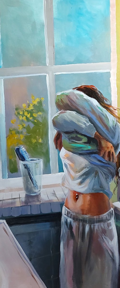 In the bathroom. by Maria Kireev