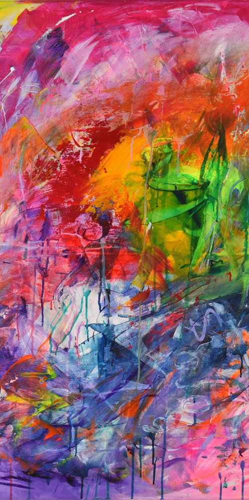 Intense Passion 100x120 cm 39"x47" Large original abstract artwork (2020) by Sebastian Merk