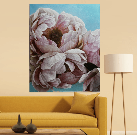 Coffee pink peonies