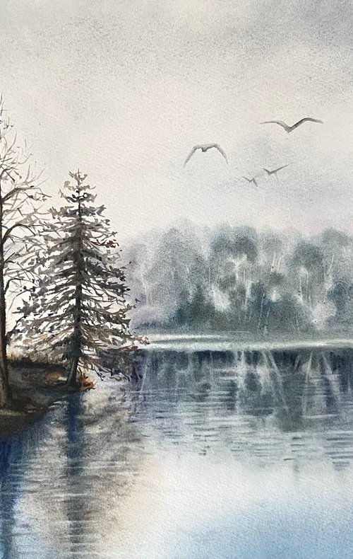 Reflection of autumn, original art by Natalia Butenko