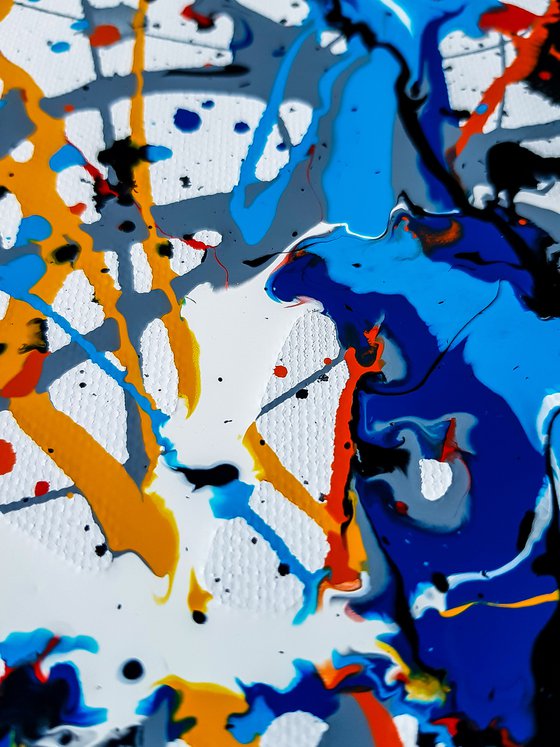 - Samick - (W)120x(H)96 cm. Style of JACKSON POLLOCK. Abstract Expressionism Painting