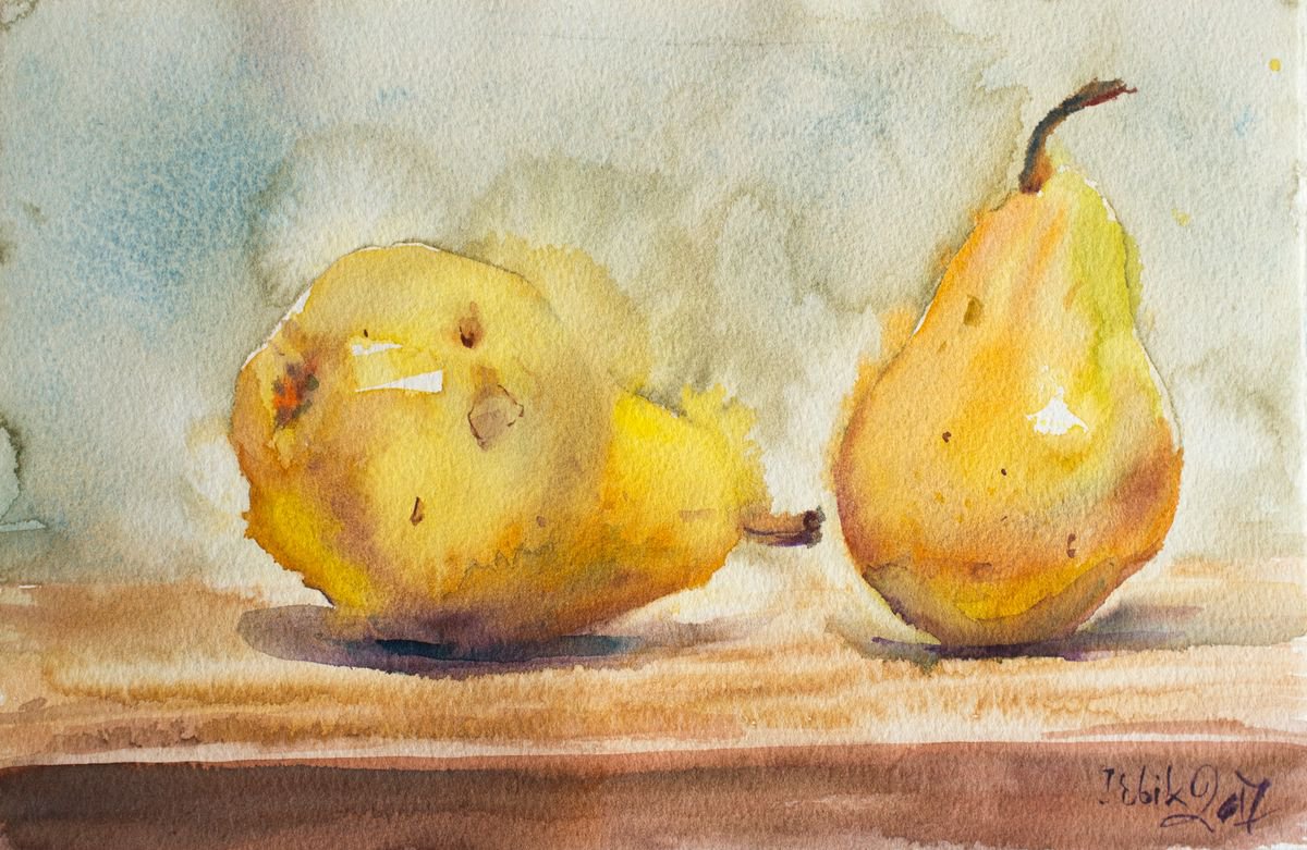  - Two pears in a Light Environment - ? 11,4*7,4 - ? by Irina Bibik-Chkolian