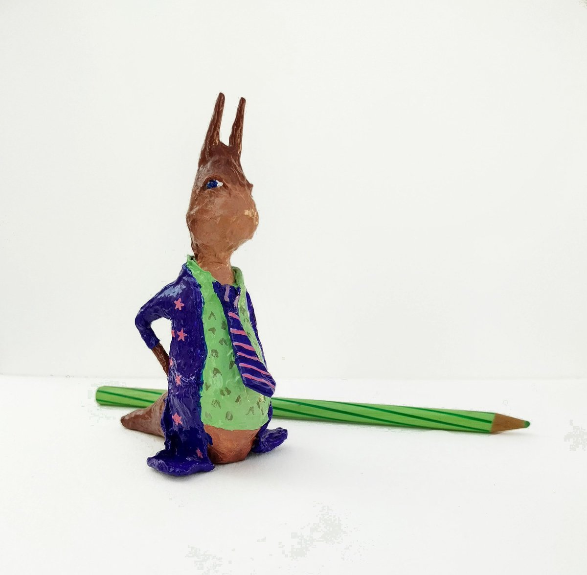 Impressionistic Abstract Sculpture By Shweta Mahajan, 3 X 4", Mister Slug, Original Artwork