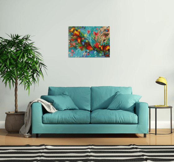 "Emerald Dreams" Abstract Painting 60 x 80cm