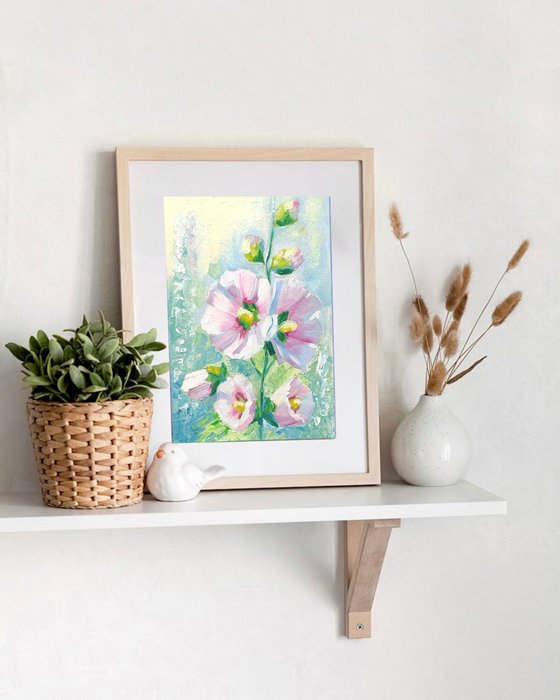 Mallow flowers painting