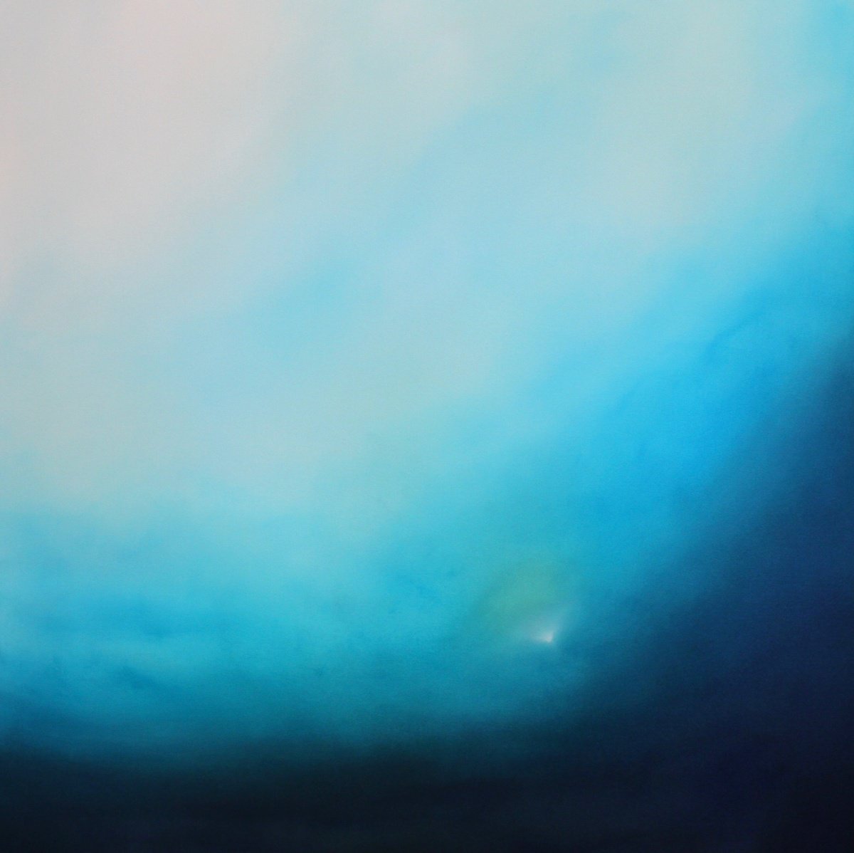 Abstract Landscape Oil Painting By Jonathan Speed, 39 X 39, Aqua Skies, Original Artwork