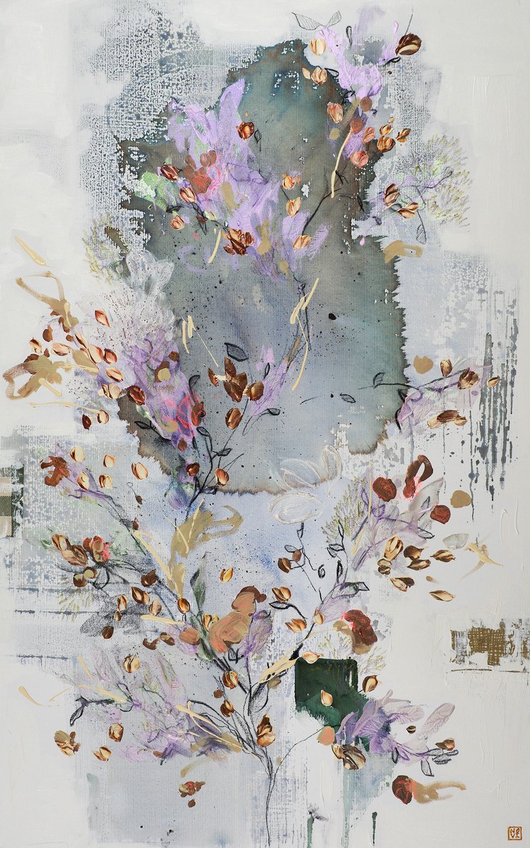 Herbarium Of The Heart Painting By Novi Lim, 30 X 48, Artwork For Sale On Artfinder