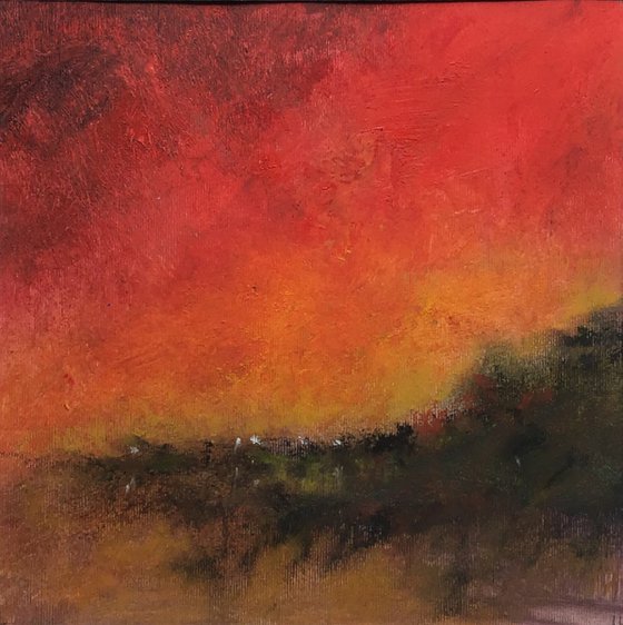 Red Mist - original, mounted painting