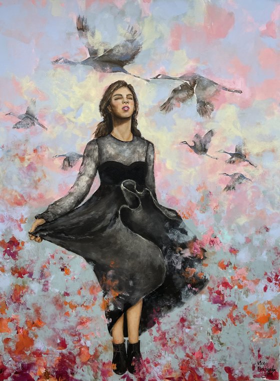 Romy with birds