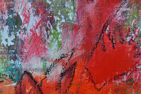 Red Triptych - small abstract works