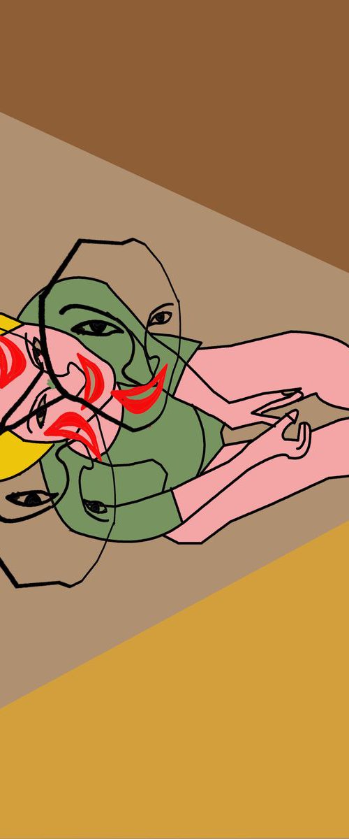 Faces - Living room decor by Artworks by Rina Mualem