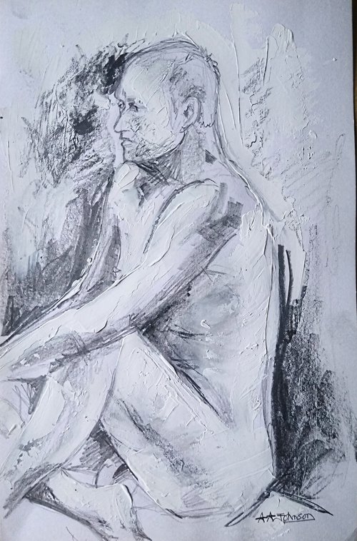 Male life drawing. by Andrew Alan Johnson