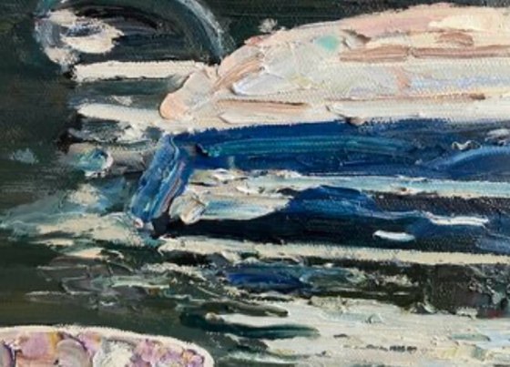 Walking under the bridge