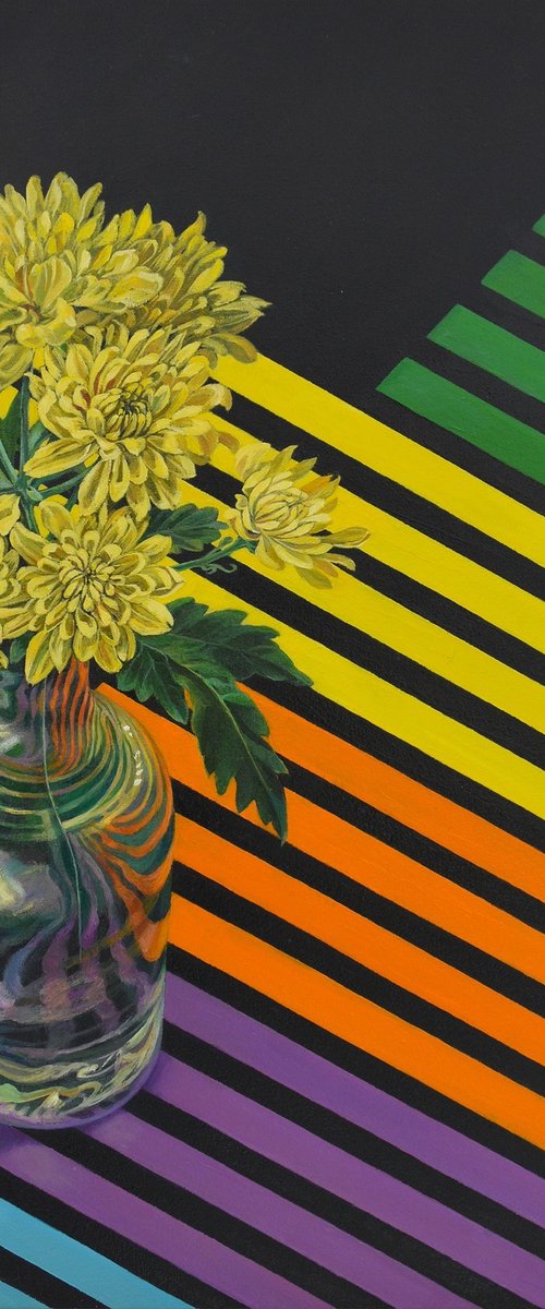 Rainbow Chrysanthemums by Alona Lesnichenko