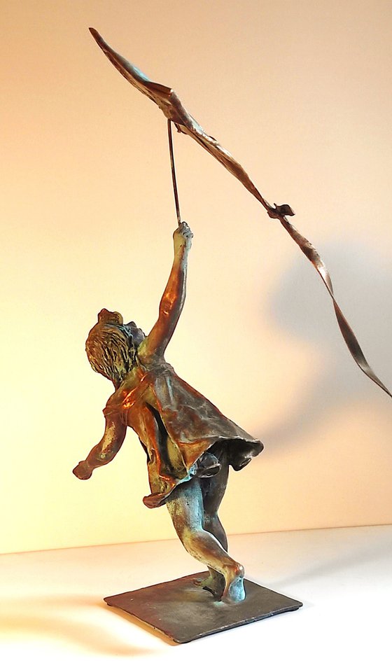 "Kite Runner" Bronze sculpture