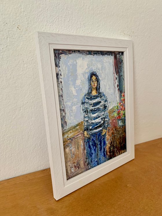 Girl in a striped shirt
