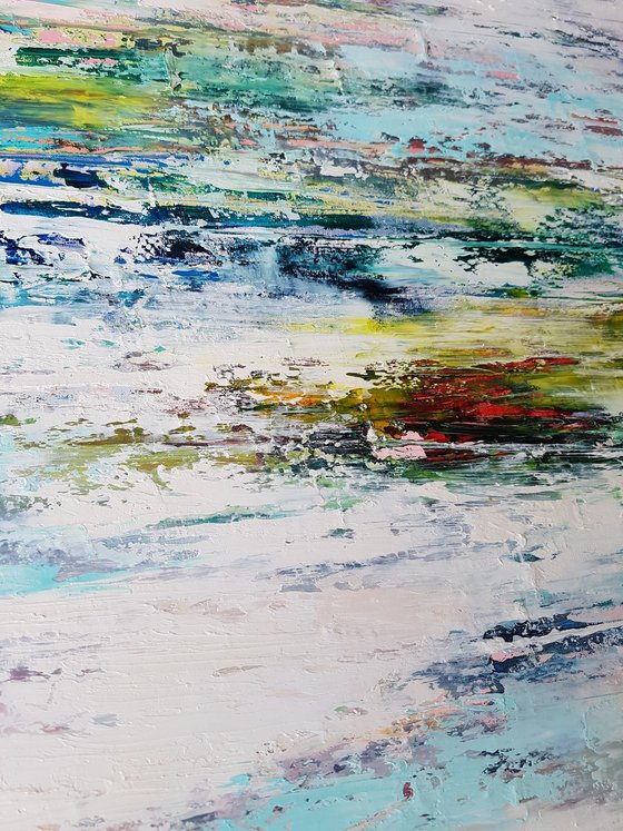 Abstraction Fog remembers your embrace, 60×70 cm, original painting, Free shipping