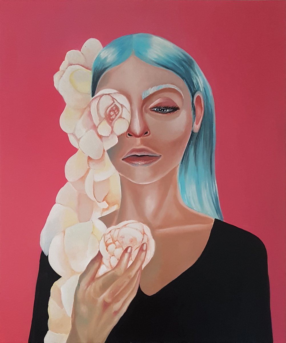 Un portrait avec des fleurs by Amalia Maciuca
