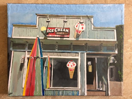 American Ice Cream Shop In Summer