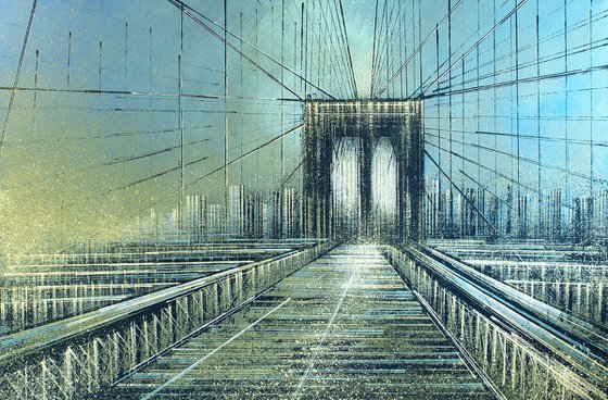 New York - The Brooklyn Bridge As Night Falls