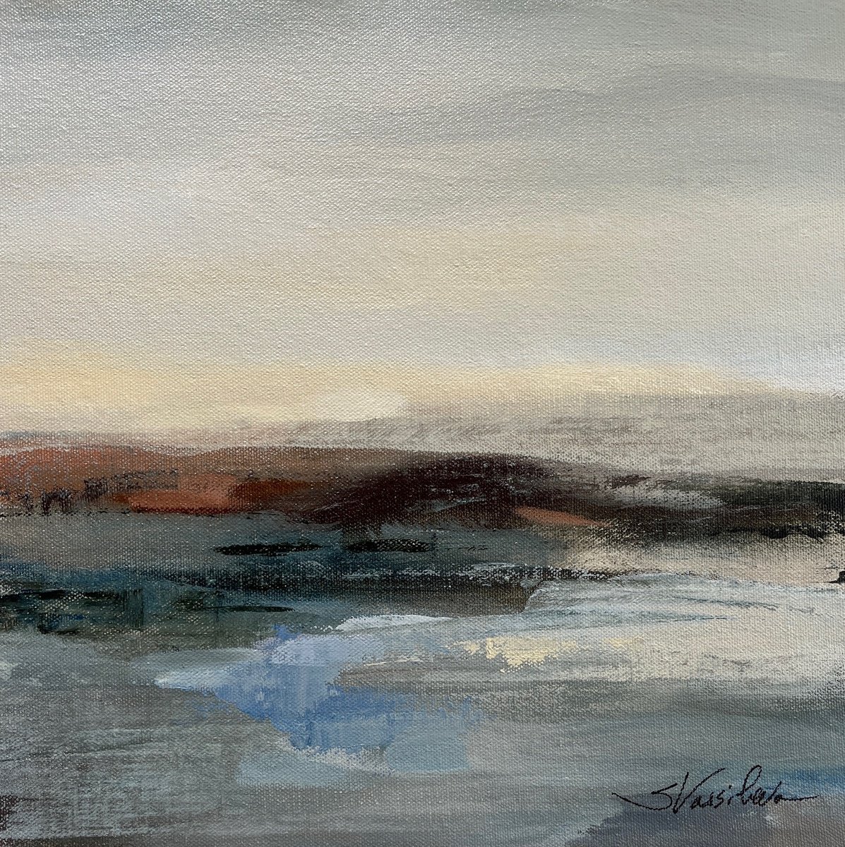  Winter Beach Ii By Silvia Vassileva, 12 X 12, Artwork For Sale On Artfinder