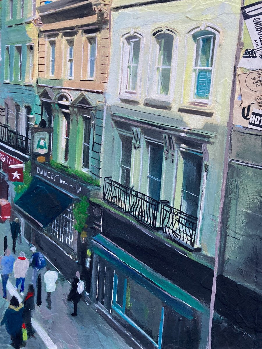 Photorealistic Cityscapes Acrylic Painting By Andrew Reid Wildman, 10 X 12, Villiers Street, London, Original Artwork