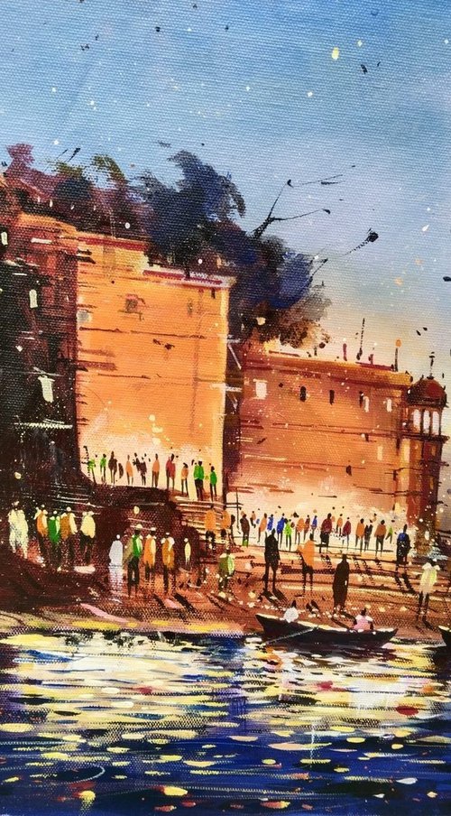Benaras Ghat by Saheb Mondal