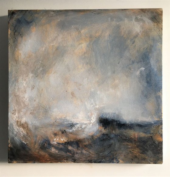 The Reprieve. Abstract Seascape. Ready to hang 20x20 inches.