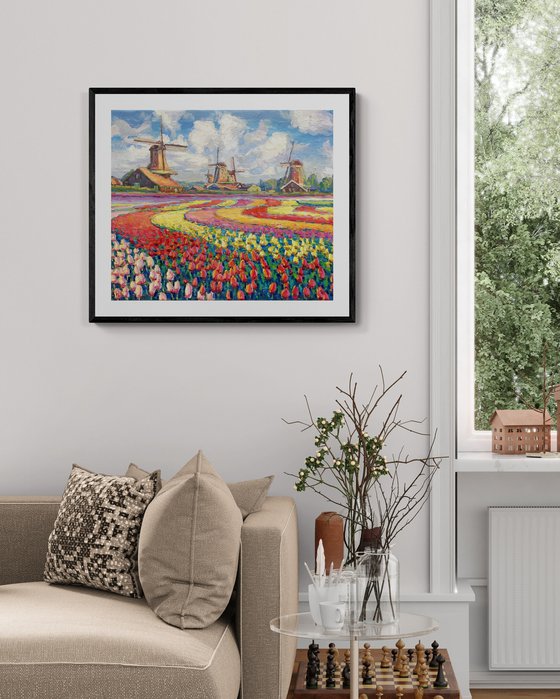 Field with tulips