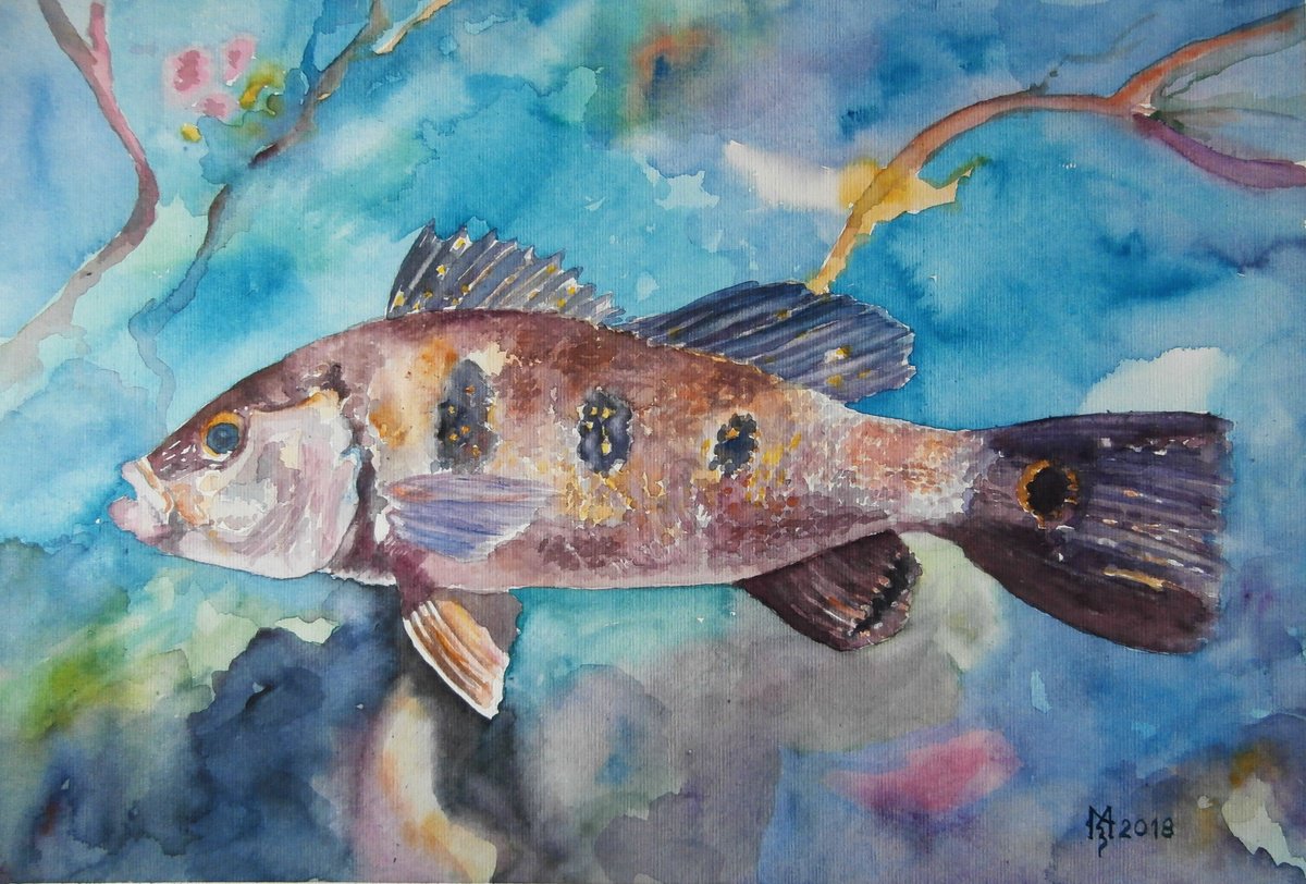 Impressionistic Animal Watercolour By Zoran Mihajlovic Muza, 13 X 9", In Own Empire, Original Artwork