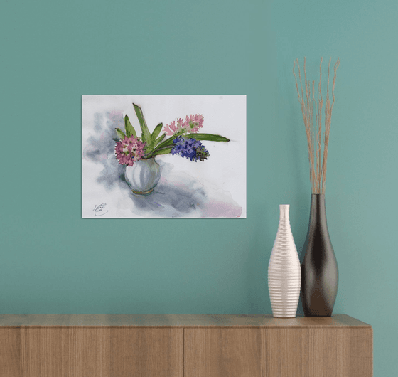 Still life with hyacinths