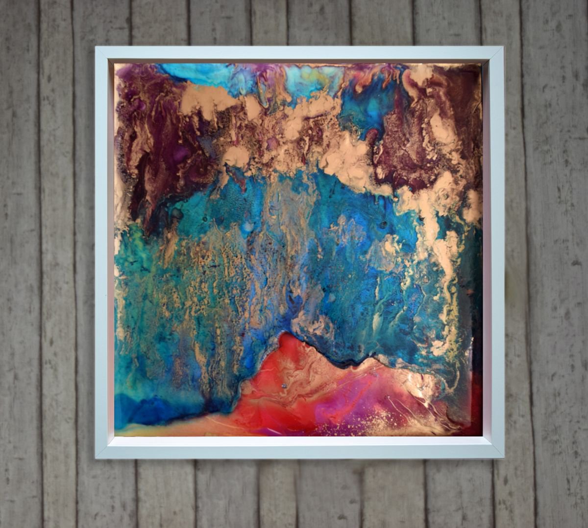Purple rain- 50 cm x 50 cm  / Ready to hang by Anna Sidi-Yacoub