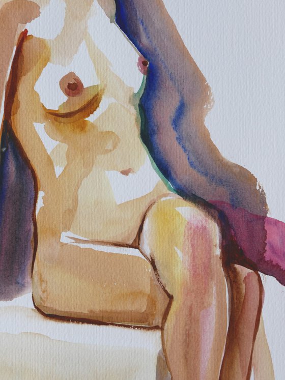 Seated female nude