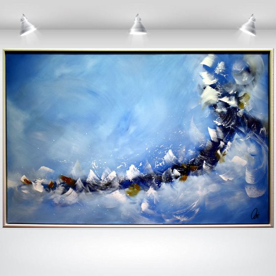 Blue Spirit  - Abstract Art - Acrylic Painting - Canvas Art - Framed Painting - Abstract Sea Painting - Ready to Hang