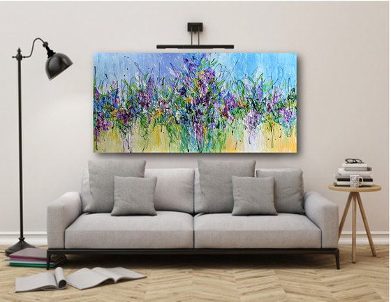 Summer Breeze - Abstract Wildflower Meadow, Palette Knife Art