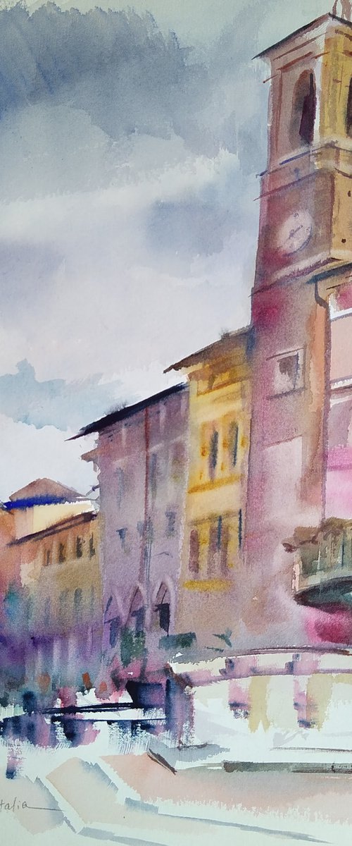 Plein air sketch of Fabriano. Italy by Irina Bibik-Chkolian