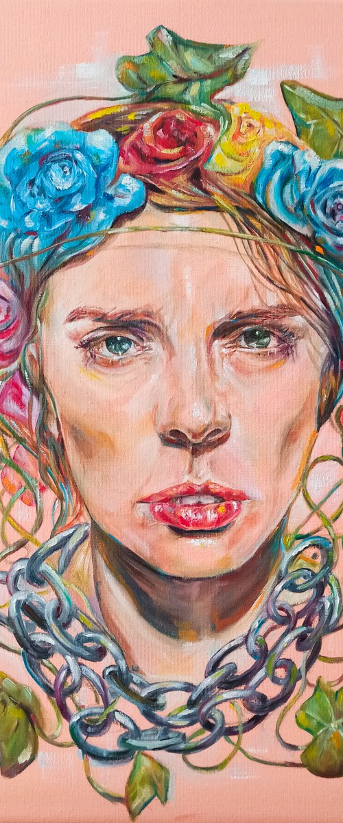 Melancholy self-portrait by Cristina Ricatti