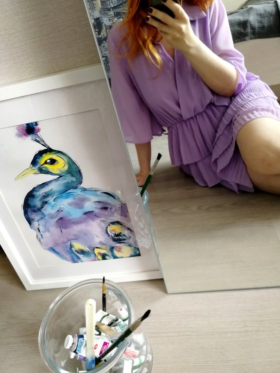 Peacock. Bird pinting