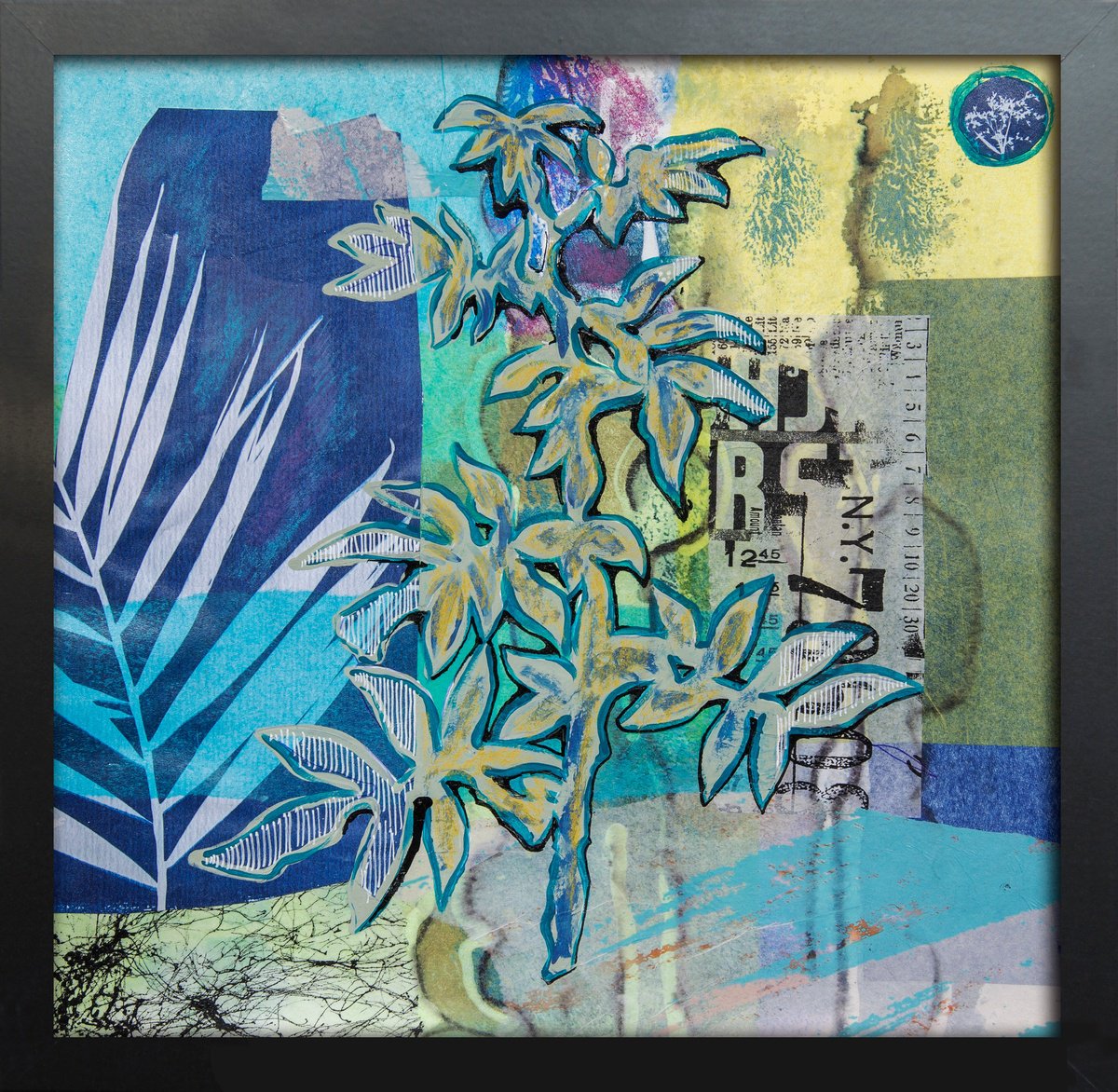 Illustrative Botanical Collage By Ariadna De Raadt, 13 X 13, Floral Card 7, Original Artwork