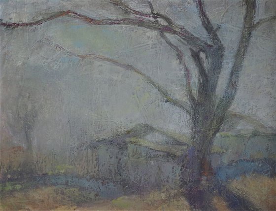 Landscape Oil painting, Tonalism, One of a kind, Signed, Hand Painted