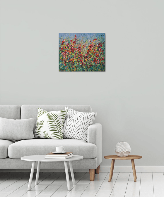 Wildflower Symphony Pollock Style Meadow