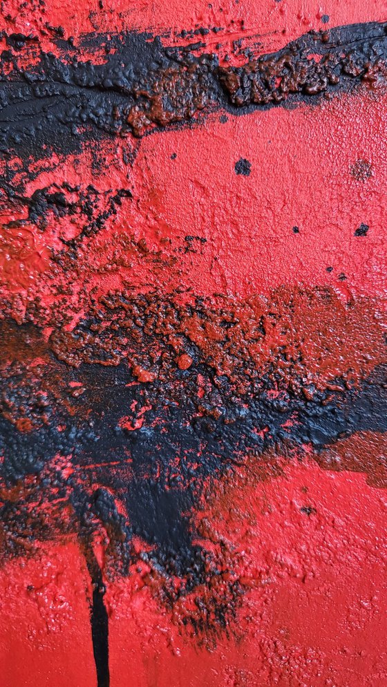 Red Black Abstrakt Acryl